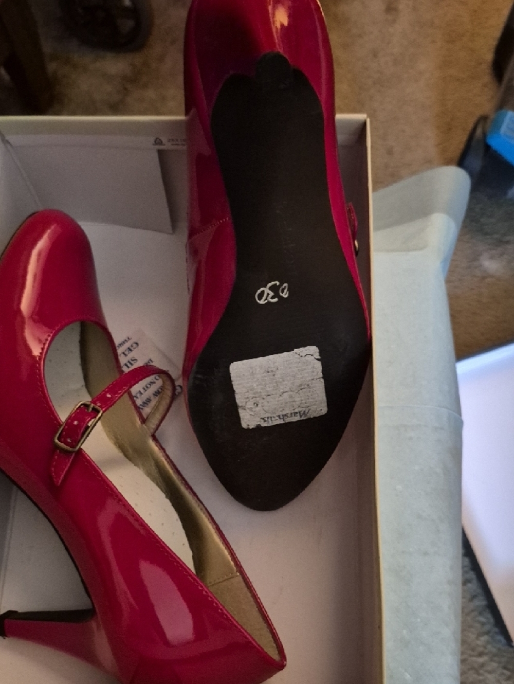 Liz Claiborne Red Mary Jane Heels with Buckle - Picture 2 of 3